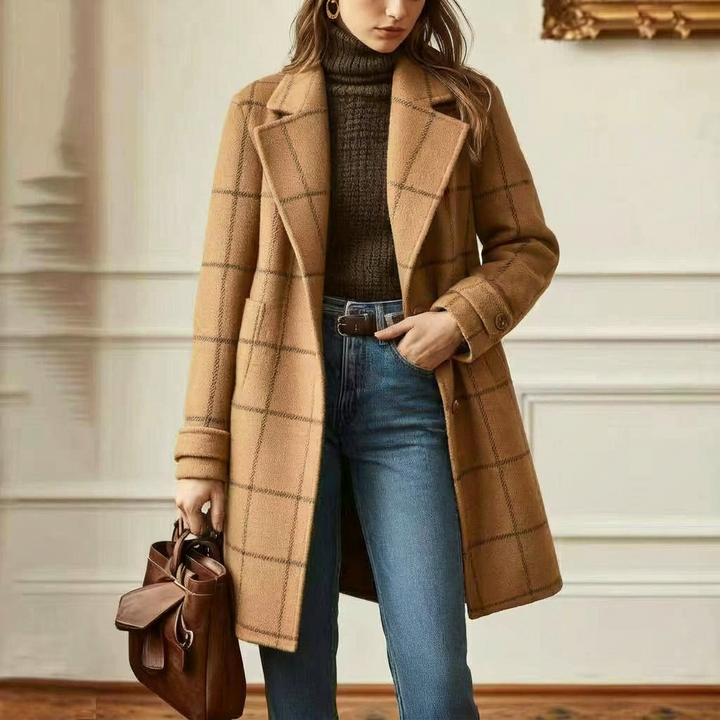 Juliette - Classy Wool Check Coat