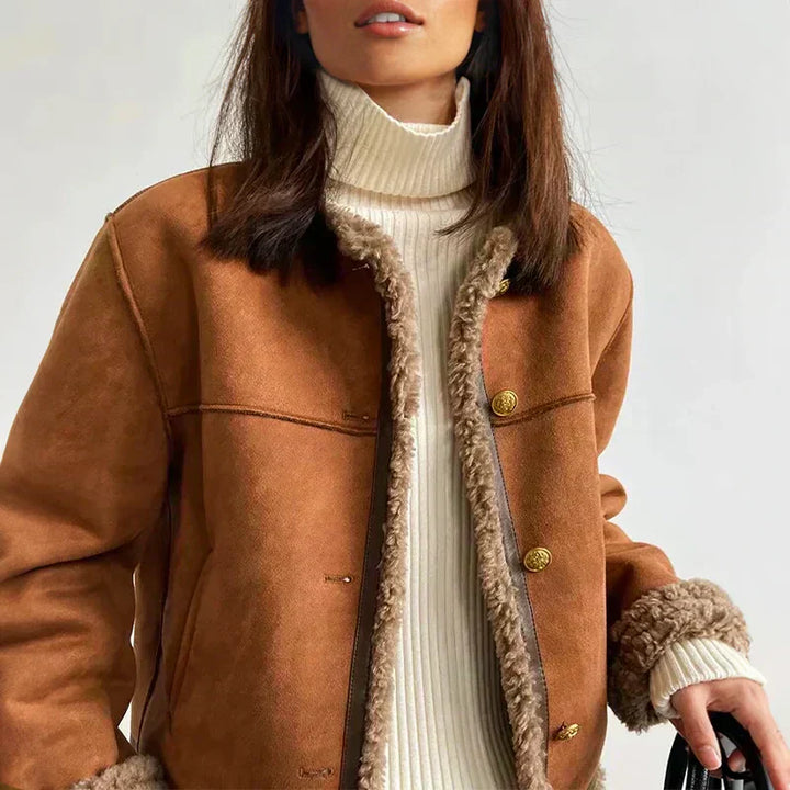Violet  | Buttoned teddy jacket