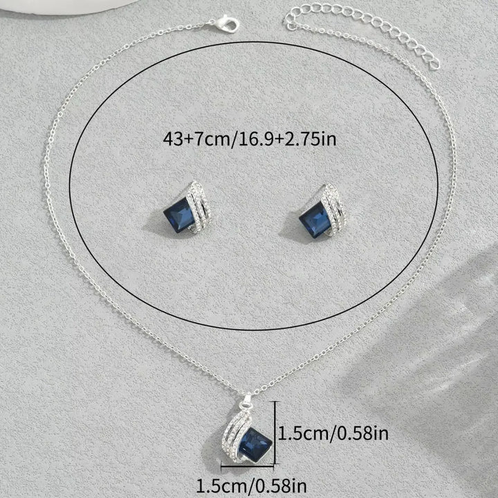 Lustrous  Sapphire Jewelry Set