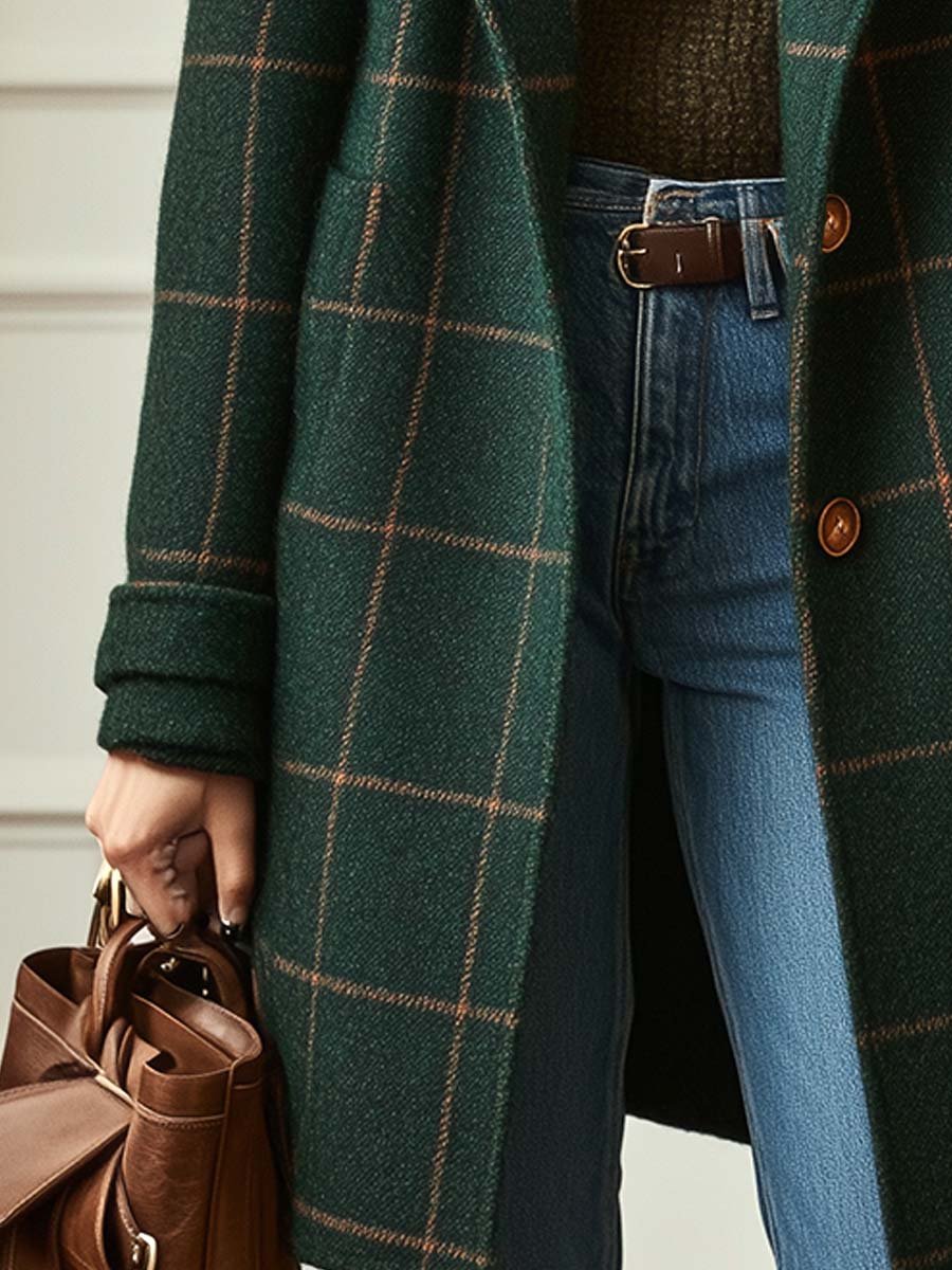 Juliette - Classy Wool Check Coat