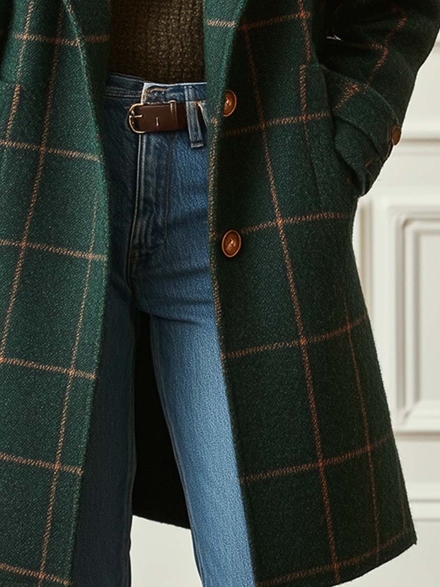 Juliette - Classy Wool Check Coat