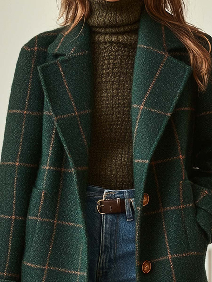 Juliette - Classy Wool Check Coat